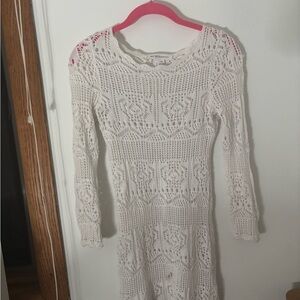 BCBGeneration Cream Sheath Dress with Crew Neck